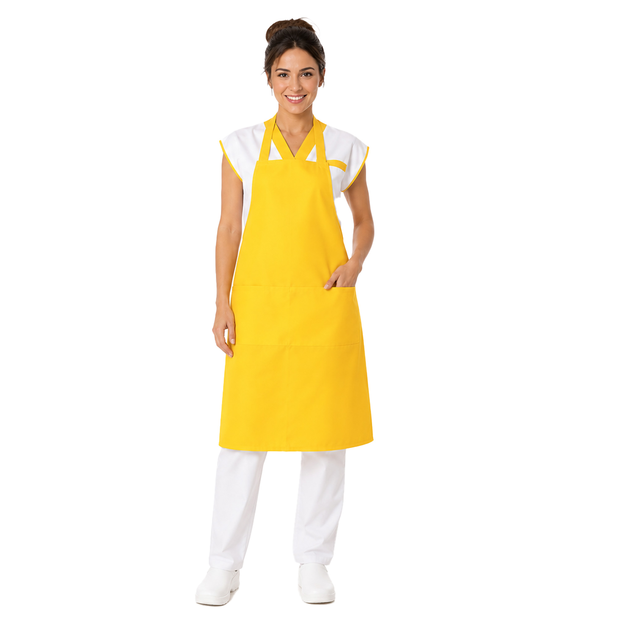 Kit da lavoro donna con camice e grembiule caseifici laboratori mozzarella latteria supermercati Personalizzabile